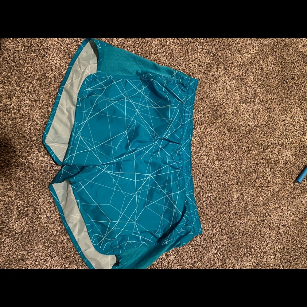 Blue exercise shorts